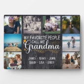 Oma met namen en foto's van de kleinkinderen fotoplaat (voorkant)