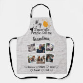 Oma met namen en foto's van de kleinkinderen schort (Voorkant)