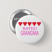 Oma met vijf harten ronde button 5,7 cm (Voorkant /achterkant)