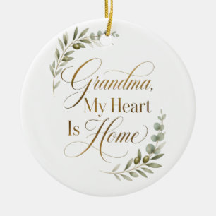 Oma, mijn hart is thuis keramisch ornament
