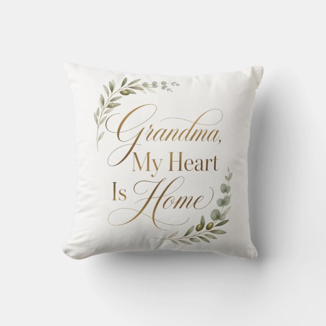Oma, mijn hart is thuis kussen (Voorkant)
