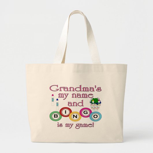 Oma mijn naam Bingo is mijn spel Grote Tote Bag (Voorkant)
