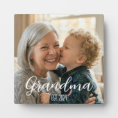 Oma Minimalistische Witte Script Tekst Fotoplaat (Voorkant)