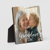 Oma Minimalistische Witte Script Tekst Fotoplaat (Voorkant)