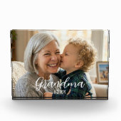 Oma Minimalistische Witte Script Tekst Gevestigd Fotoblokken (Voorkant)