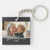 Oma Minimalistische Witte Script Tekst Sleutelhanger (Achterkant)