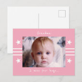 Oma mis je roze wit met sterren foto briefkaart (Voorkant / Achterkant)