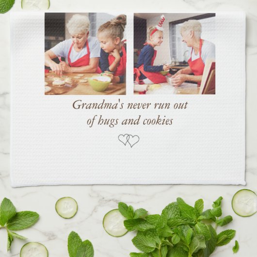 Oma modern 4 foto theedoek (Gevouwen)