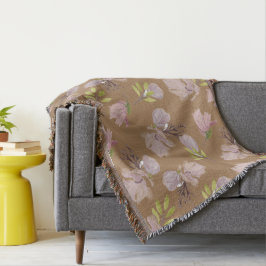 Oma modern bloempatroon met bruin deken