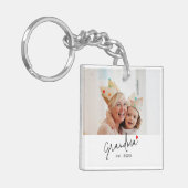 Oma Modern Schrift Foto Sleutelhanger (Voorkant Links)