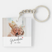 Oma Modern Schrift Foto Sleutelhanger (Achterkant)