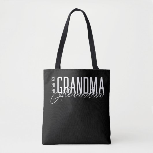 Oma moderne typografie zwart-wit tote bag (Voorkant)