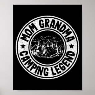 Oma moeder kampeerlegende rv camper outdoor vrouwe poster