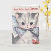  oma Moederdag Cat Kaart (Gele Bloem)