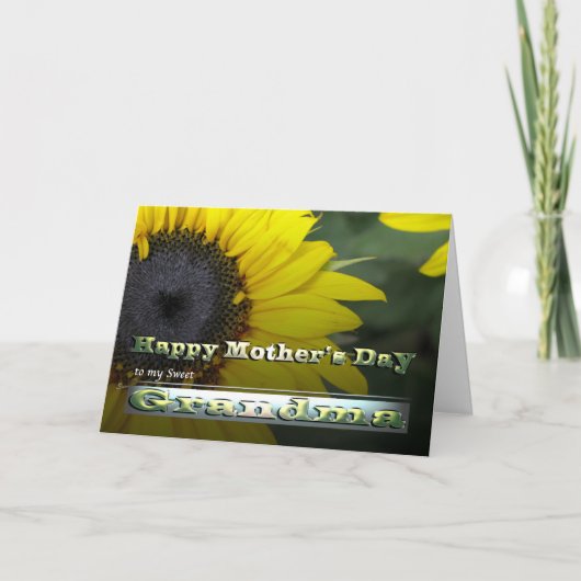 Oma Moederdag gele zonnebloem Kaart (Voorkant)
