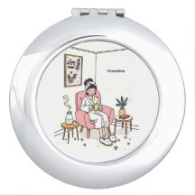 Oma Moederdag Gezellige Ontspannende Illustratie