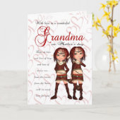 Oma Moederdag Kaart van Twins - Twee Schattigee El (Gele Bloem)