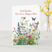 Oma Moederdag liefde in bloei Wildflower Kaart (Gele Bloem)