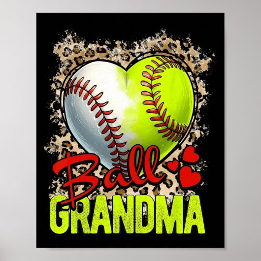 Oma Moederdag Softball Oma Honkbal Gran Poster (Voorkant)
