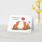 Oma Moederdag van groep drie Foxes Kaart (Gele Bloem)