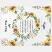 Oma Moederdag Zonnebloem Quote van Grandkids Fleece Deken (Voorkant (Horizontaal))
