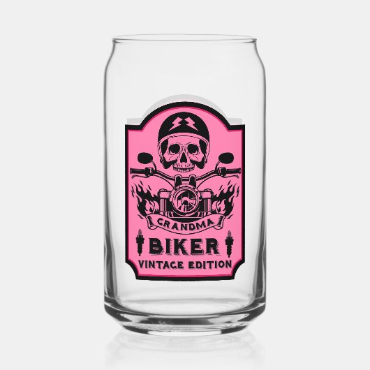 Oma Motorrijder Blikvorm Glas (Voorkant)