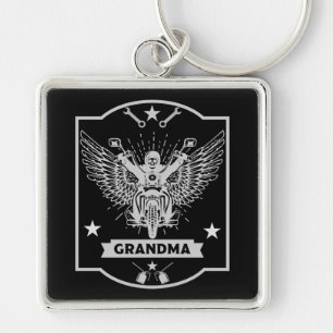 Oma Motorrijder Sleutelhanger