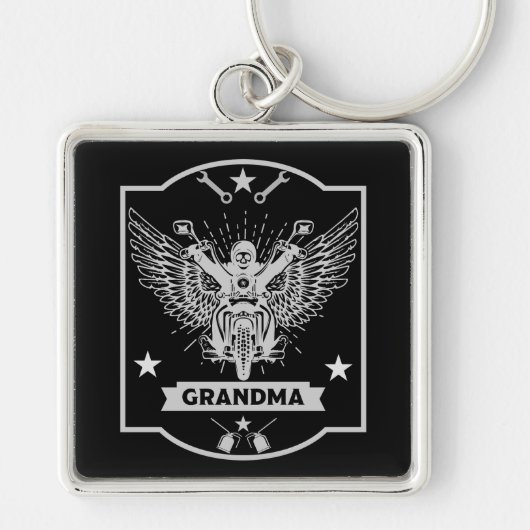 Oma Motorrijder Sleutelhanger (Voorkant)