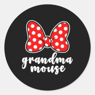 Oma Mouse Familie Vakantie - Grappig Oma Mous Ronde Sticker