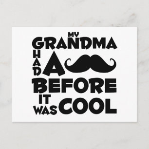 oma mustache briefkaart