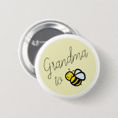 Oma naar Baby shower Gele Button (Voorkant /achterkant)