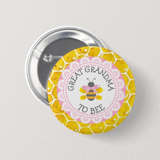 Oma naar Bee Baby shower Button (Voorkant /achterkant)
