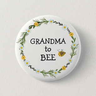 Oma naar bijen Baby shower Ronde Button 5,7 Cm
