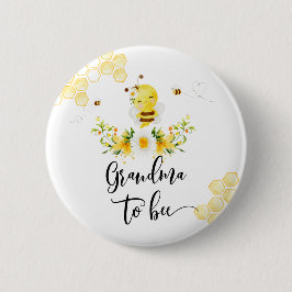 Oma naar bijen baby shower ronde button 5,7 cm