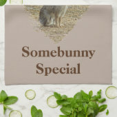 Oma naar de speciale Schattige Bunny Theedoek (Gevouwen)