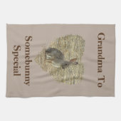 Oma naar de speciale Schattige Bunny Theedoek (Horizontaal)