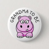 Oma naar Hippo Baby shower knop Ronde Button 5,7 Cm (Voorkant)