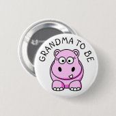 Oma naar Hippo Baby shower knop Ronde Button 5,7 Cm (Voorkant /achterkant)