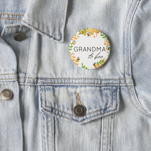Oma naar honingbijen Baby shower Button (In situ)