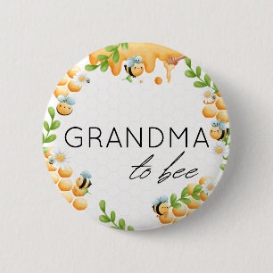 Oma naar honingbijen Baby shower Button