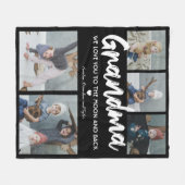 Oma Nana 5 Foto Collage Black Fleece Deken (Voorkant (Horizontaal))