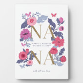 Oma (Nana) Bloem Botanische Vlinder Frame Fotoplaat (voorkant)