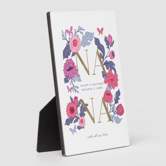 Oma (Nana) Bloem Botanische Vlinder Frame Fotoplaat (Zijkant)