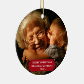 Oma Nana Kleinkinderen Xmas Foto Kerstmis Keramisch Ornament (Rechts)