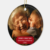 Oma Nana Kleinkinderen Xmas Foto Kerstmis Keramisch Ornament (Links)