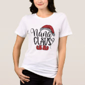 Oma Nana Santa Clause Glitter Kerstmis Tri-Blend Shirt (Voorkant)