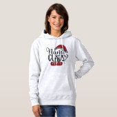 Oma Nana Santa Glitter Ontwerp Kerst Hoodie (Voorkant volledig)