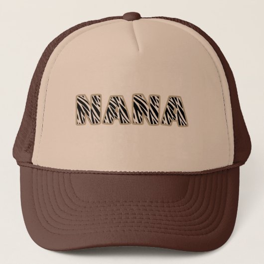 Oma NANA zebra lijnen GELIEFD Trucker Pet (Voorkant)