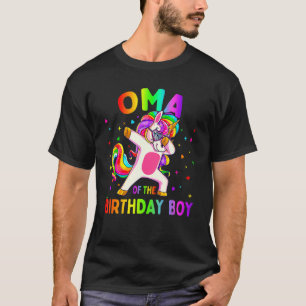 Oma of the Birthday Party Boy Dabbing Unicorn T-shirt