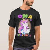 Oma of the Birthday Princess Unicorn Girl T-shirt (Voorkant)